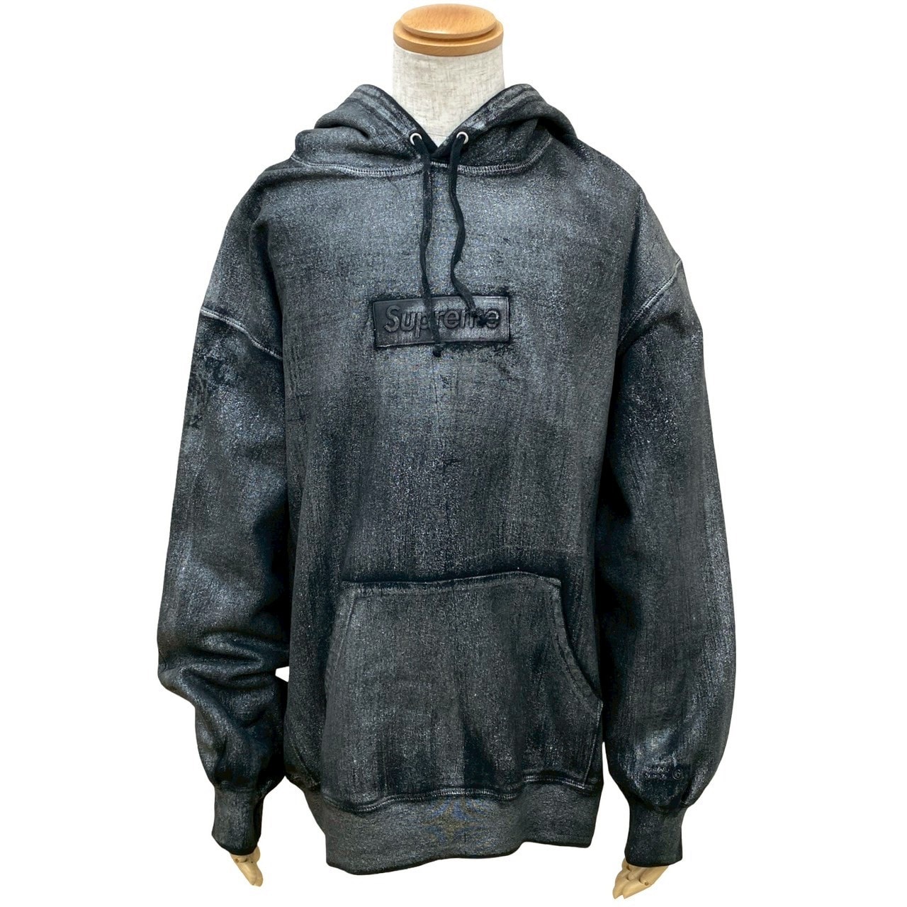 MAISON MARGIELA メゾンマルジェラ SUPREME×MM6 ロゴ フーディ コットン ポリエステル パーカー ブラック
 62009