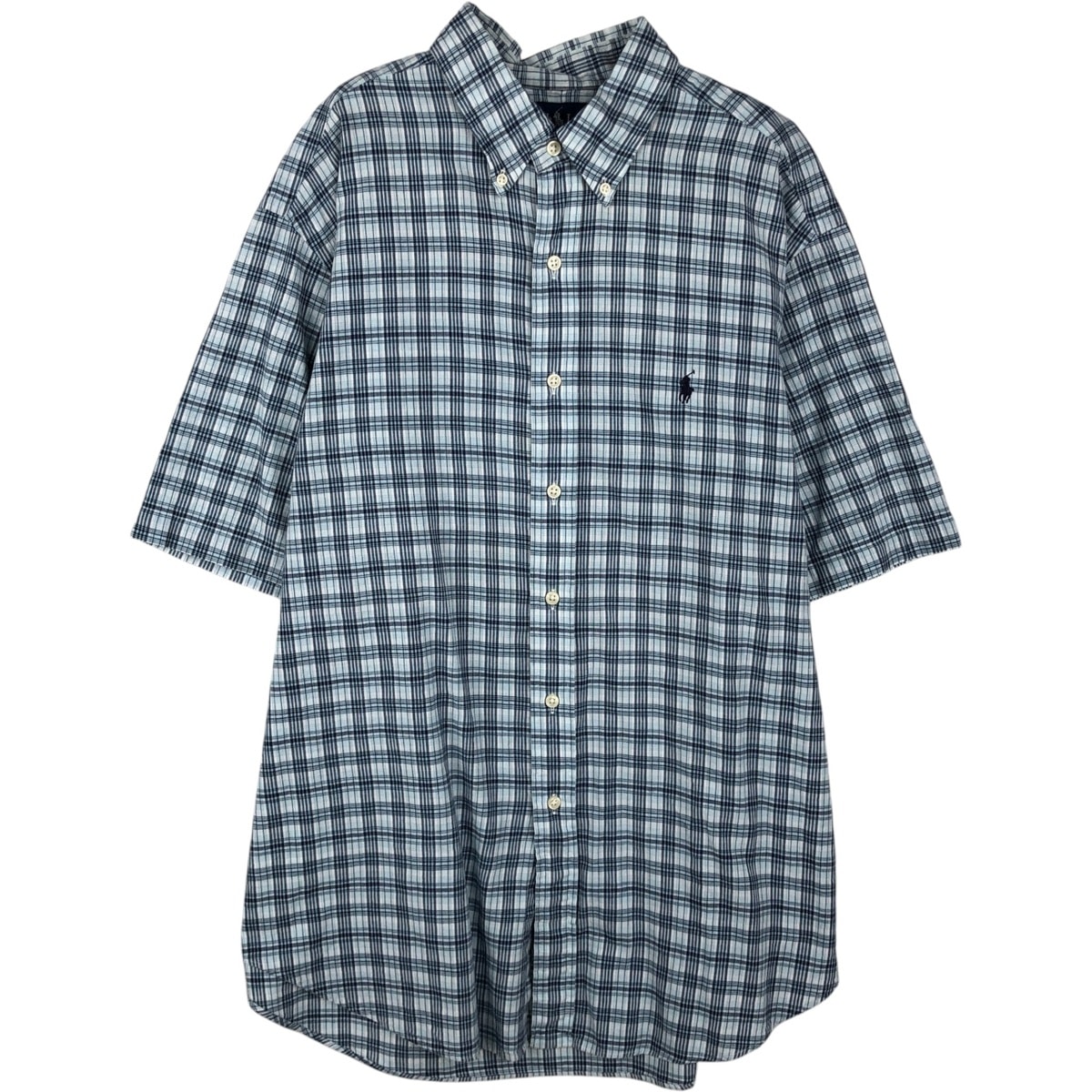 古着 ラルフローレン Ralph Lauren CLASSIC FIT クラシックフィット 半袖 ボタンダウン チェックシャツ メンズXL相当/eaa643969