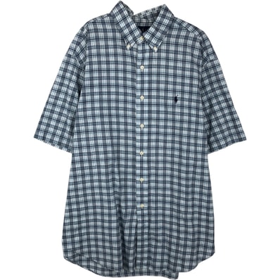 古着 ラルフローレン Ralph Lauren CLASSIC FIT クラシックフィット 半袖 ボタンダウン チェックシャツ メンズXL相当/eaa643969