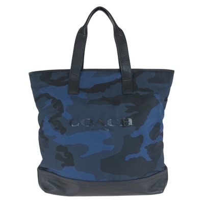 COACH コーチ マーサー クラシック カモフラージュ ブルー ブラック ナイロン レザー/ トートバッグ 1-0296127 【中古】