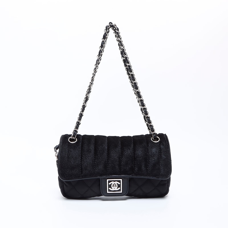 【最終値下げ】 シャネル CHANEL 10番台 スポーツライン マトラッセ ハラコ ショルダーバッグ【中古】