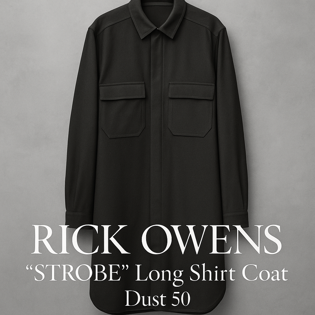 RICK OWENS STROBE Long Shirt Coat Dust50