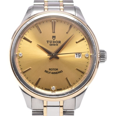 チューダー TUDOR 12503 スタイル 3Pダイヤモンド ゴールド 自動巻き メンズ 保証書付き 腕時計 B#149224