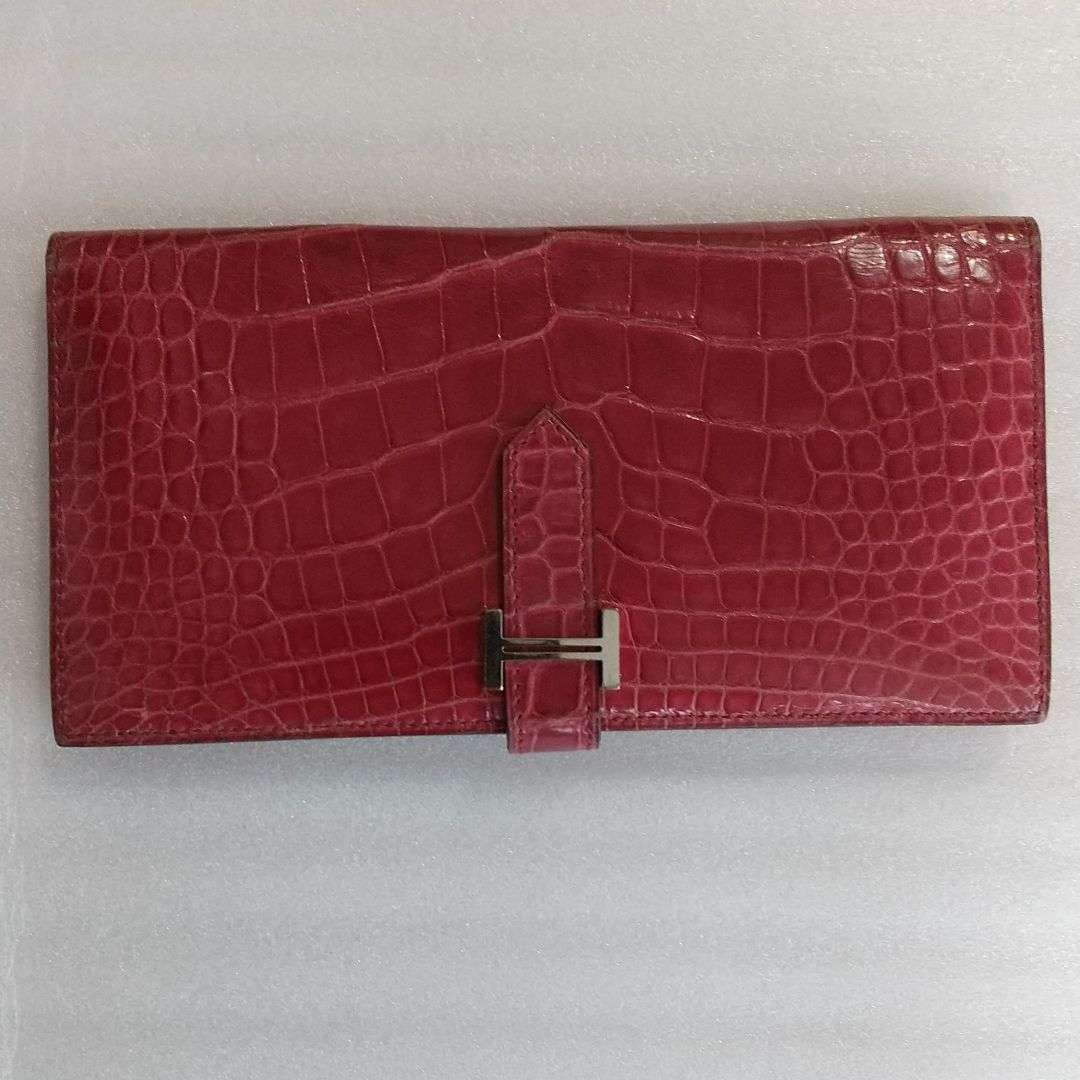 HERMES エルメス ベアンアリゲーター 長財布 Ｉ刻印