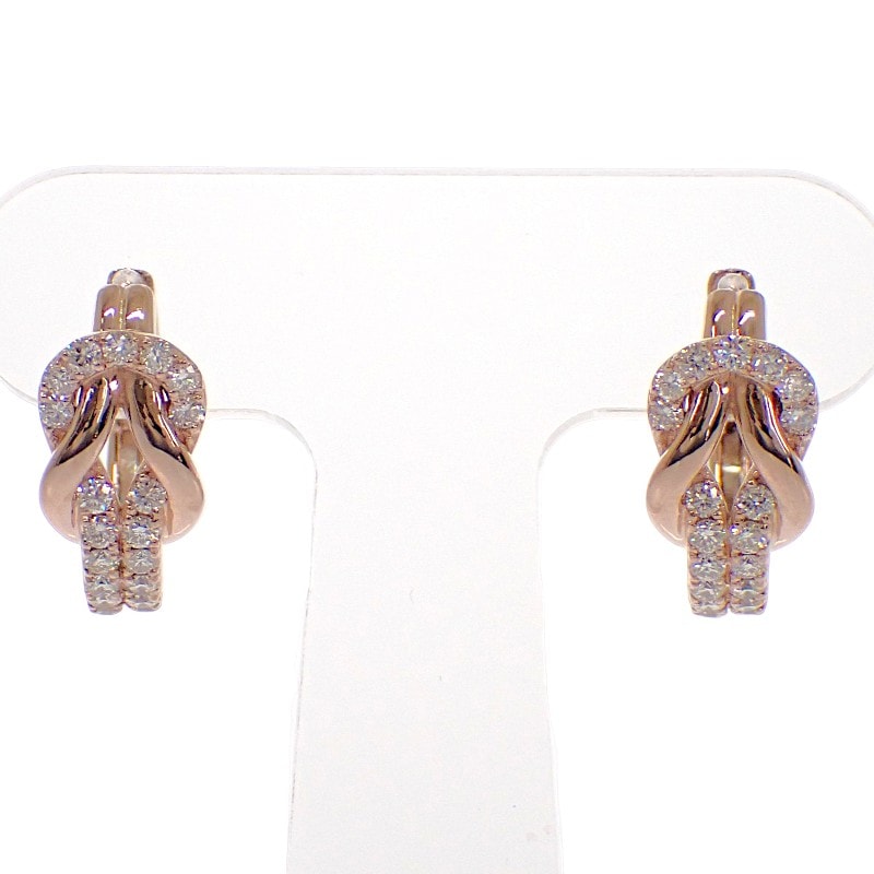 デザインジュエリー ピアス K18PG ダイヤモンド【中古】【Aランク】