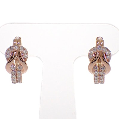 デザインジュエリー ピアス K18PG ダイヤモンド【中古】【Aランク】