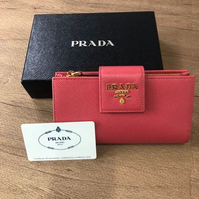 PRADA Saffiano Leather Wallet ”Pink”