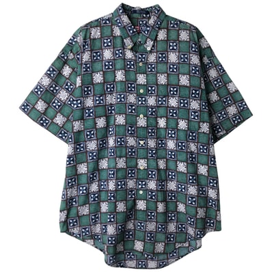 古着 ラルフローレン Ralph Lauren CHAPS チャップス 総柄 半袖 ボタンダウンシャツ メンズL相当/eaa611053