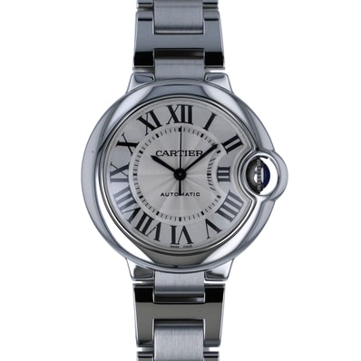 【値下げ】CARTIER カルティエ バロンブルー MM 自動巻き 腕時計 WSBB0044 ステンレススチール シルバー ボーイズ【中古】