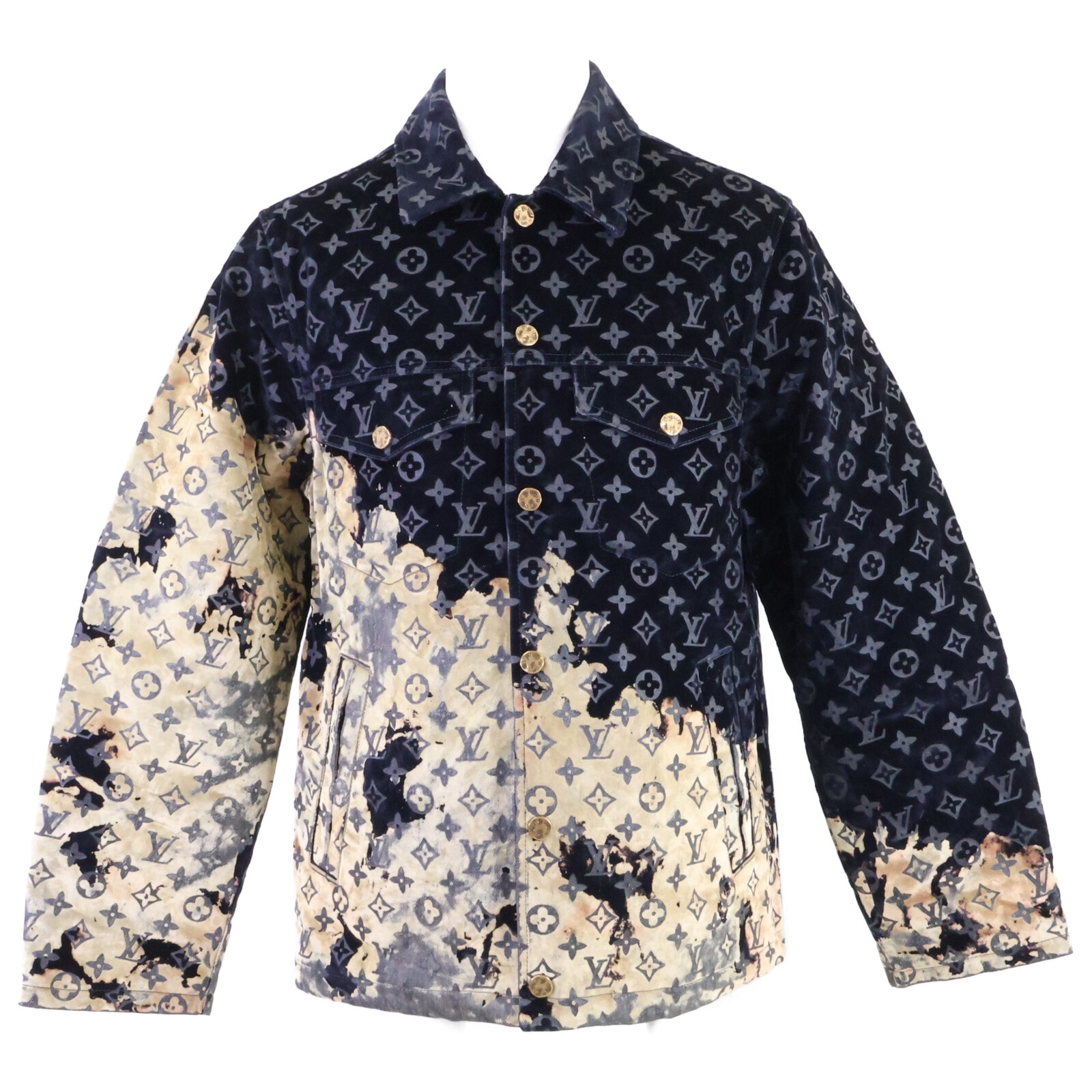 ルイヴィトン 【美品/国内正規/24年製】RM241M FRV HQA02W モノグラムブリーチ ベロアジャケット 46