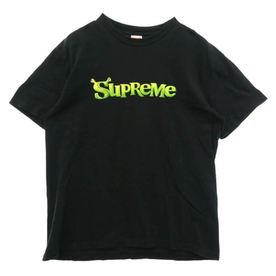 Supreme シュプリーム 21AW Shrek Tee シュレック ロゴ プリント Tシャツ 半袖 カットソー ブラック系 M【中古】