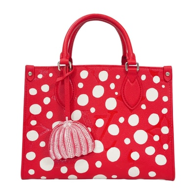 【渋谷並木橋店】LOUIS VUITTON ルイ・ヴィトン トートバッグ LV×YK 草間彌生 オンザゴー インフィニティ ドット ルージュ/白 (ホワイト) モノグラムアンプラント シルバー金具 M46412 新品同様【中古】
