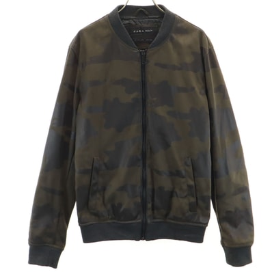 ZARA MAN ザラマン カモフラ柄 スエード ブルゾン S カーキ系 迷彩