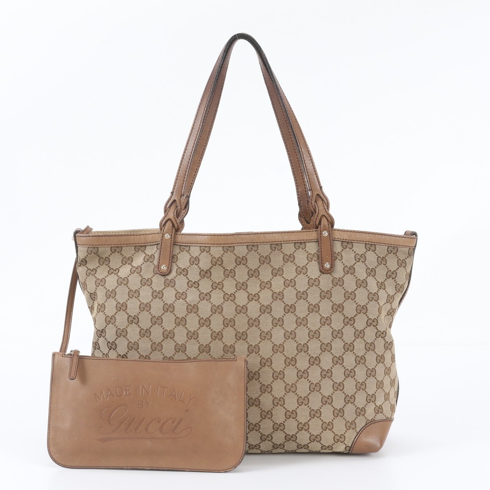 ■美品 グッチ GGキャンバスミディアム クラフト 247209