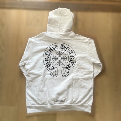 Chrome Hearts CH Plus All Over Print Horseshoe Hoodie "White"