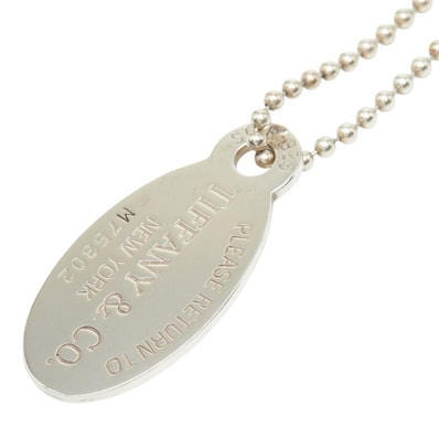 ティファニー リターントゥ ティファニー オーバルタグ ロングネックレス SV925 シルバー レディース TIFFANY&Co. 【中古】