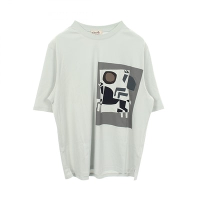 エルメス HERMES VELKY LOV クルーネック 半袖Tシャツ 衣料品 トップス コットン メンズ ブルー系 / グレー系 / マルチカラー 【中古】