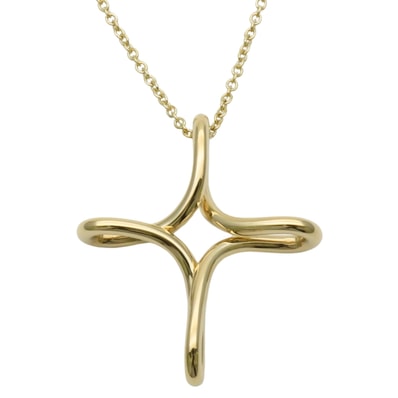 【中古】 ティファニー ネックレス インフィニティクロス K18YG 約4.6g イエローゴールド レディース 女性 TIFFANY&Co.