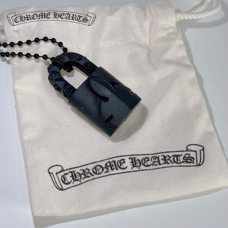 Chrome Hearts Rubber Padlock Flerknee Silicon Necklace "Black"