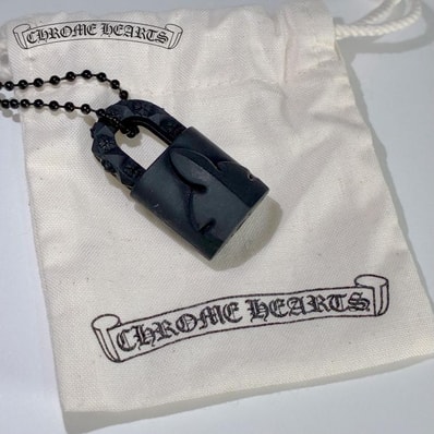 Chrome Hearts Rubber Padlock Flerknee Silicon Necklace "Black"
