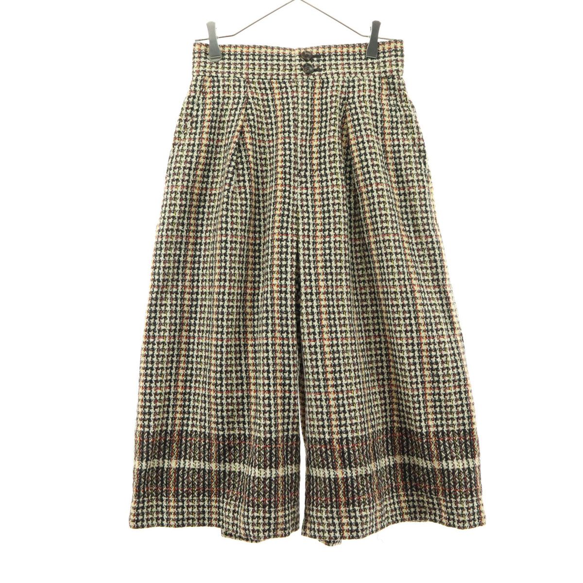 美品 beautiful people ビューティフルピープル ワイドパンツ 36 アイボリー