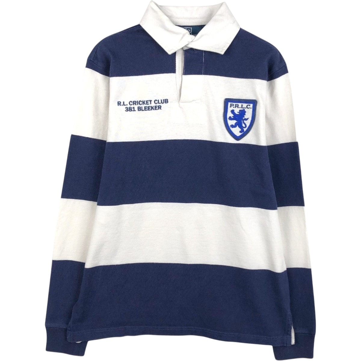 古着 ラルフローレン Ralph Lauren POLO by Ralph Lauren CUSTOM FIT ボーダー柄 長袖 ラガーシャツ メンズM相当/eaa668864