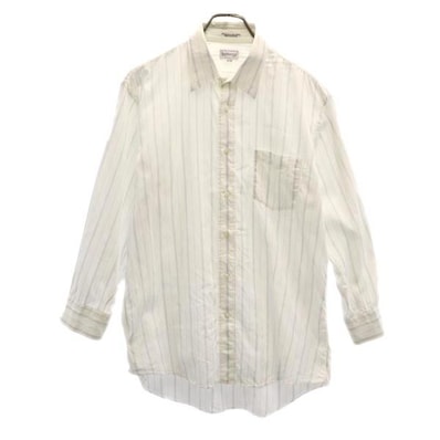 Burberrys バーバリーズ 90s オールド ストライプ柄 長袖 シャツ 42-80 白×グレー