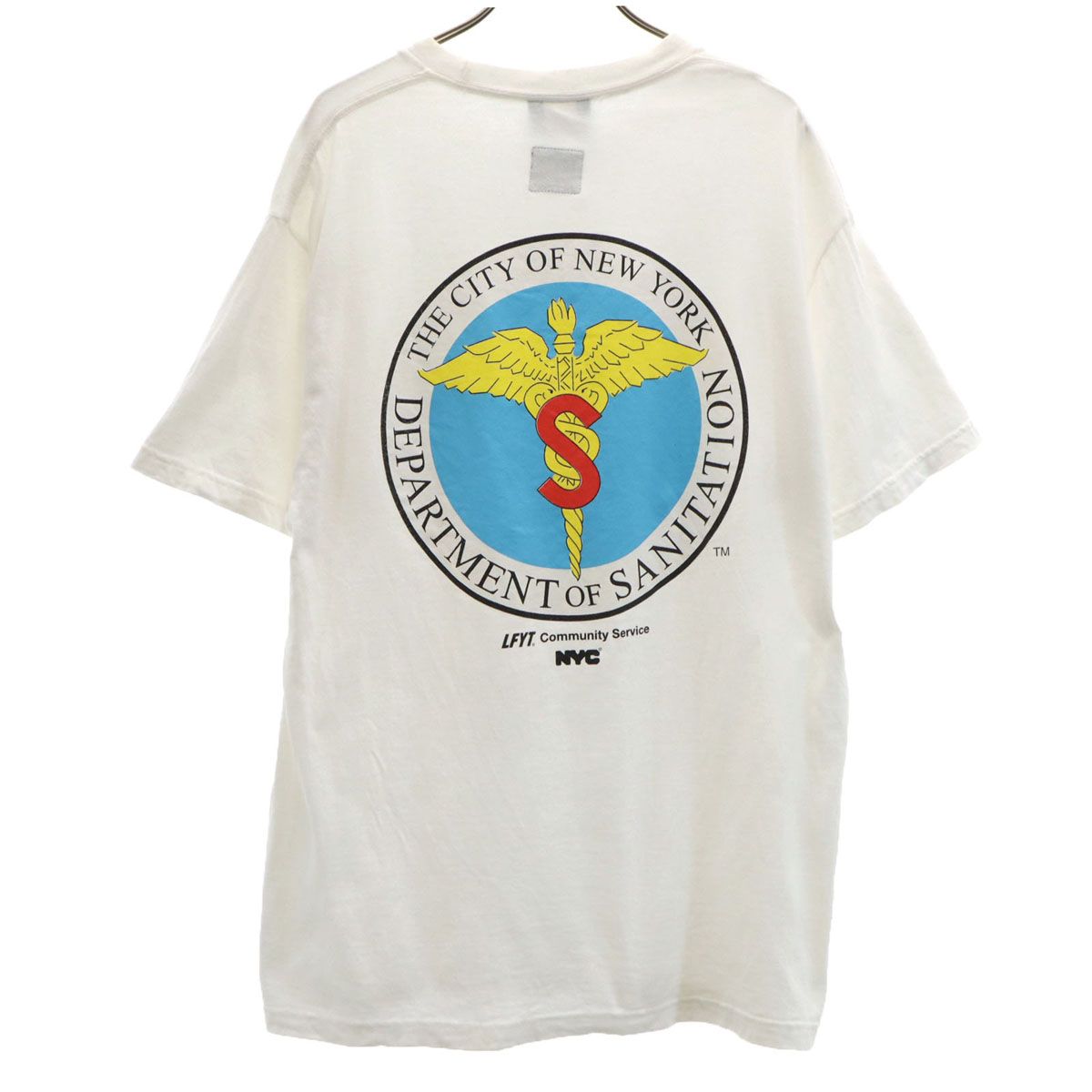 LFYT エルエフワイティー バックプリント 半袖 Tシャツ L 白 NYC ニューヨーク市衛生局