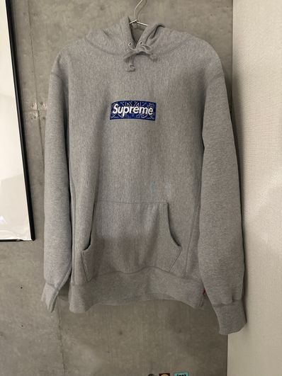 Supreme Bandana Box Logo Hooded Sweatshirt "Grey"