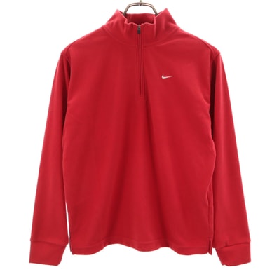 NIKE GOLF ナイキゴルフ 長袖 ハーフジップ フリース ウェア M レッド
