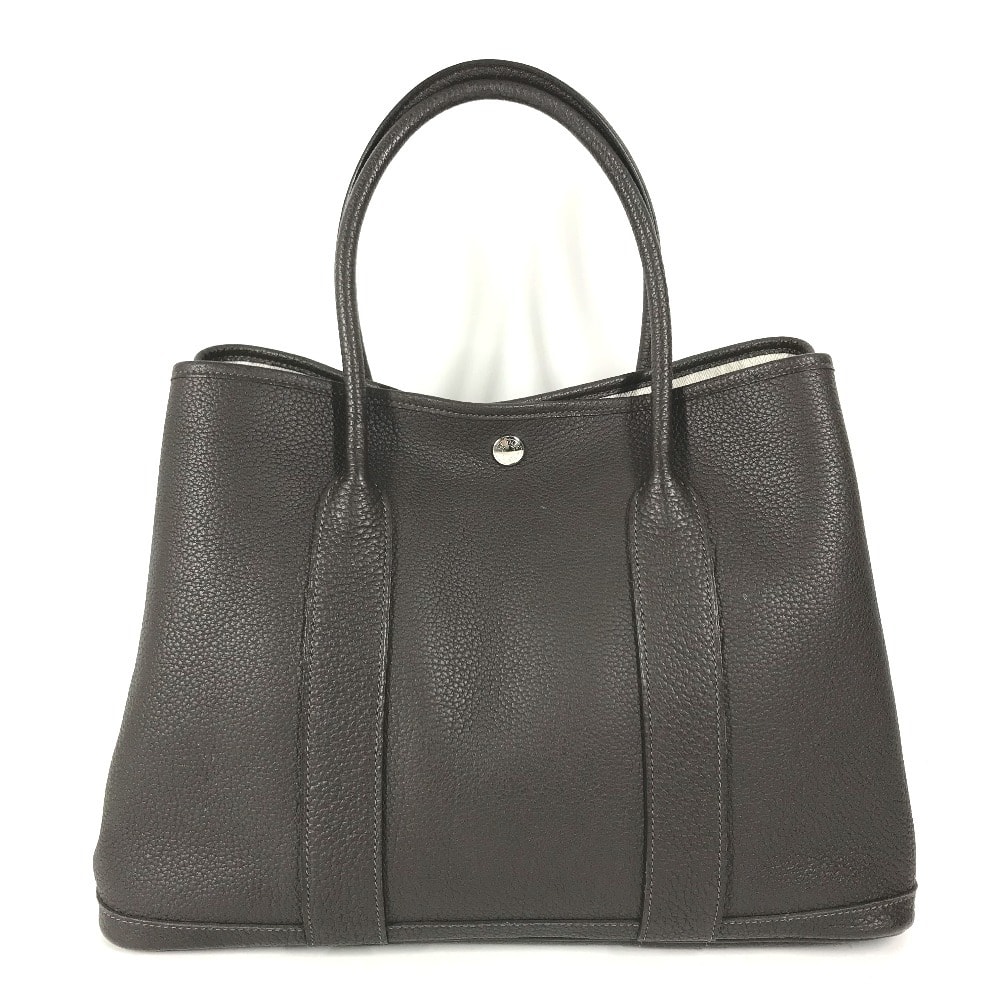 エルメス HERMES ガーデンパーティPM ガーデンパーティ PM レザー カバン バッグ ハンドバッグ ショルダーバッグ トートバッグ ネゴンダ Y刻 エベンヌ ブラウン 美品
