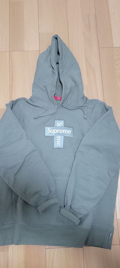 Supreme Cross Box Logo Hooded Sweatshirt "Light Olive"