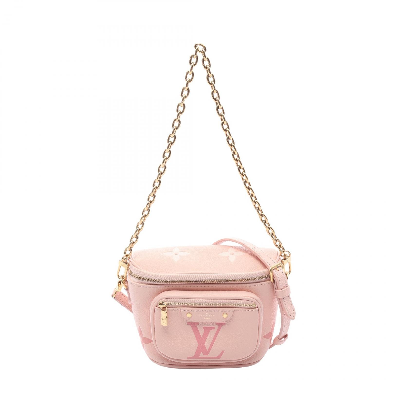 ルイ・ヴィトン LOUIS VUITTON ミニ バムバッグ バイカラー グラディエントピンク 2WAY ハンドバッグ バッグ レザー モノグラム・アンプラント ピンク レディース ピンク系 M82347 【中古】