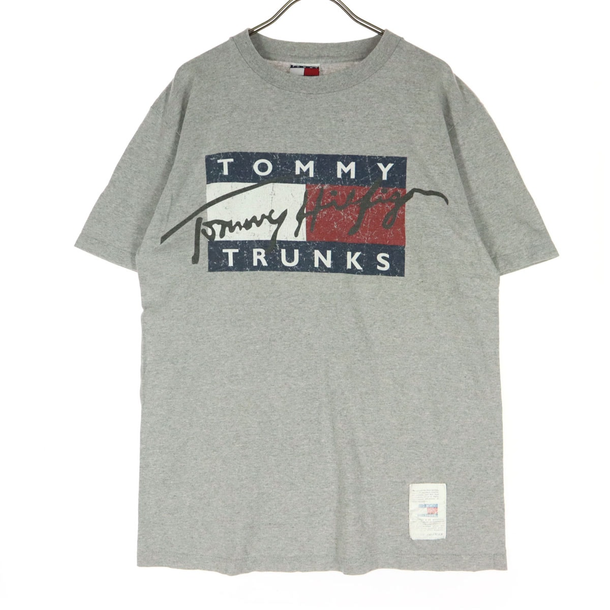 TOMMY HILFIGER トミーヒルフィガー USA製 コットン フロントプリント 半袖 Tシャツ グレー系