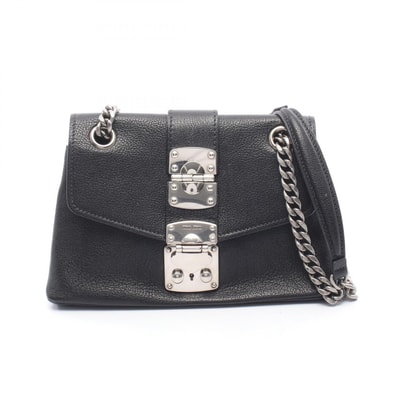 ミュウ ミュウ Miu Miu ショルダーバッグ バッグ レザー レディース ブラック系 【中古】