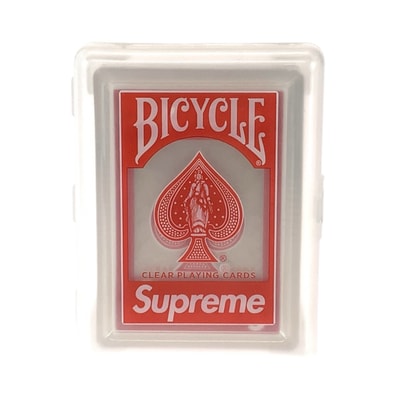 超美品 Supreme シュプリーム Supreme×Bicycle Clear Playing Cards クリア レッド ホワイト プラスチック トランプ カードゲーム 604447 【中古】
