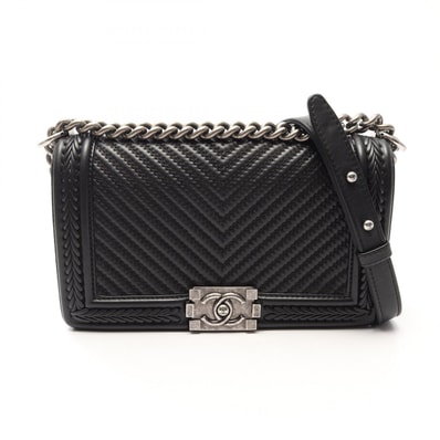 シャネル CHANEL ボーイシャネル ショルダーバッグ バッグ レザー レディース ブラック系 【中古】