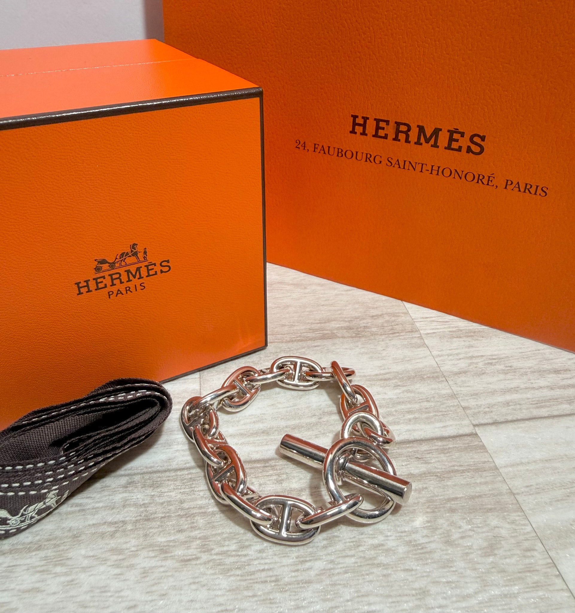 Hermes Chaine D'ancre MM Bracelet "Silver"