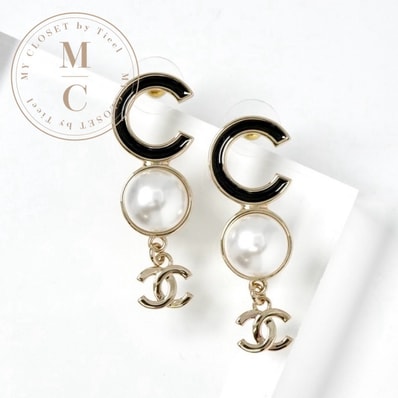 シャネル CHANEL ピアス イヤリング ゴールド ブラック ココマーク ロゴ パール