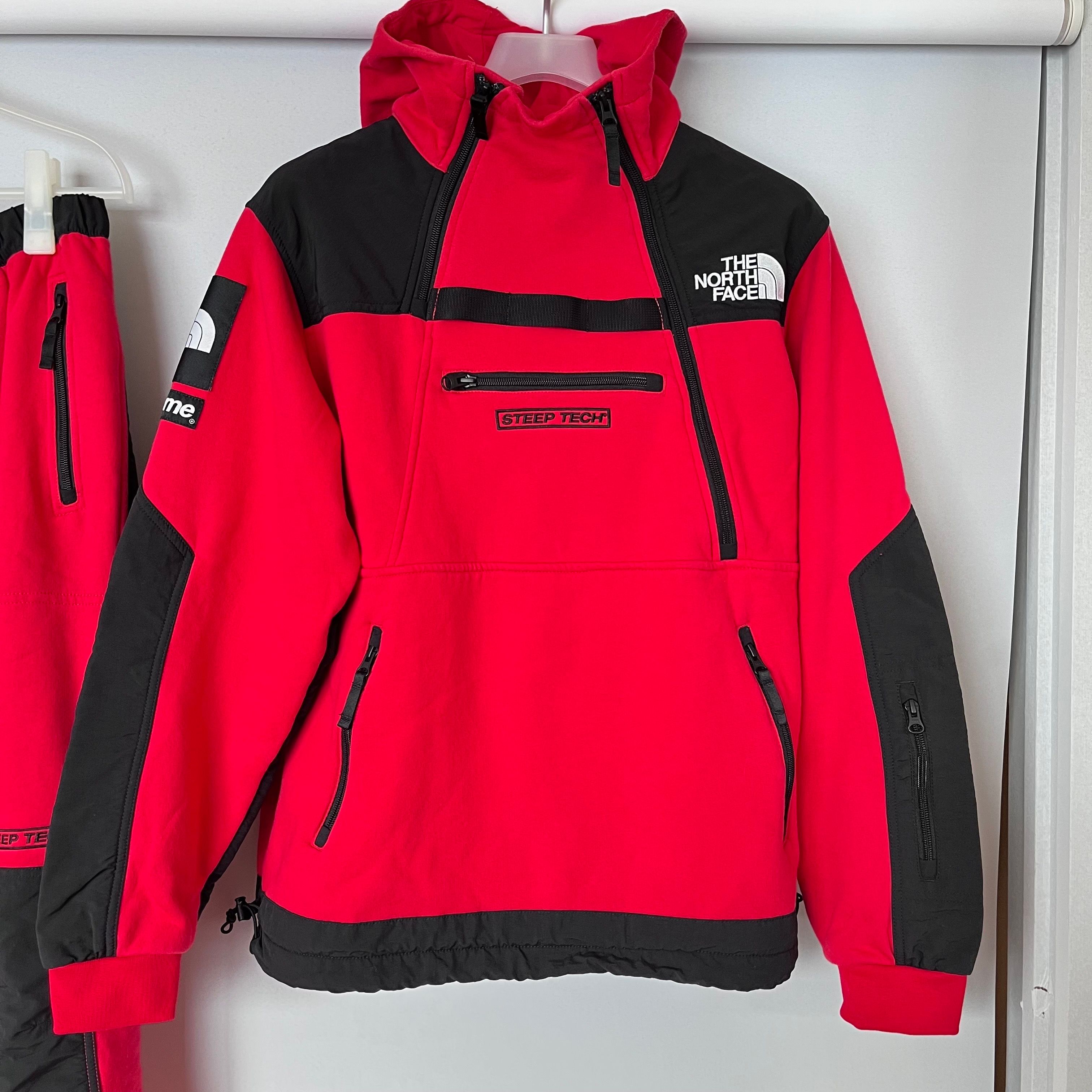 Supreme x The North Face Steep Tech Hooded Sweatshirt "Red"