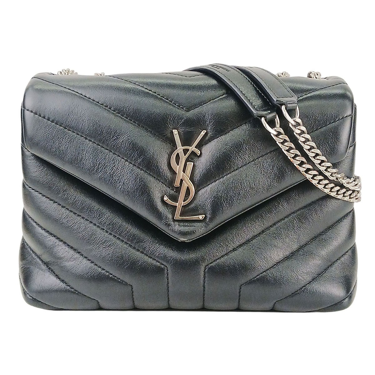 YVES SAINT LAURENT イヴ・サンローラン ルル LOULOU スモール 2WAY チェーンショルダーバッグ ショルダーバッグ 494699 レザー ブラック  レディース【中古】