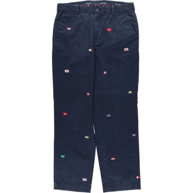 古着 ブルックスブラザーズ Brooks Brothers CLARK 国旗柄 チノパンツ メンズw34相当/eaa634907