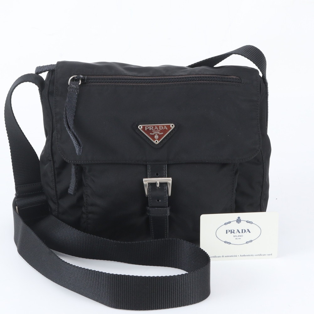 ■美品 プラダ テスート ナイロントライアングルロゴ B8994