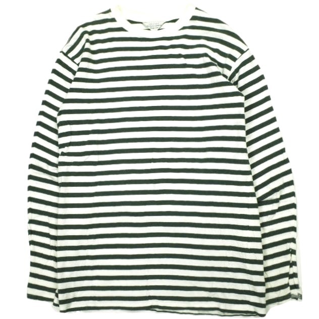 UNUSED アンユーズド 日本製 Border L/S Tee ボーダーロングスリーブTシャツ US1100 1 GREEN/WHITE 長袖 カットソー トップス g24379