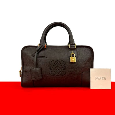 LOEWE ロエベ アマソナ 28 アナグラム ロゴ レザー ハンドバッグ ブラウン
55044