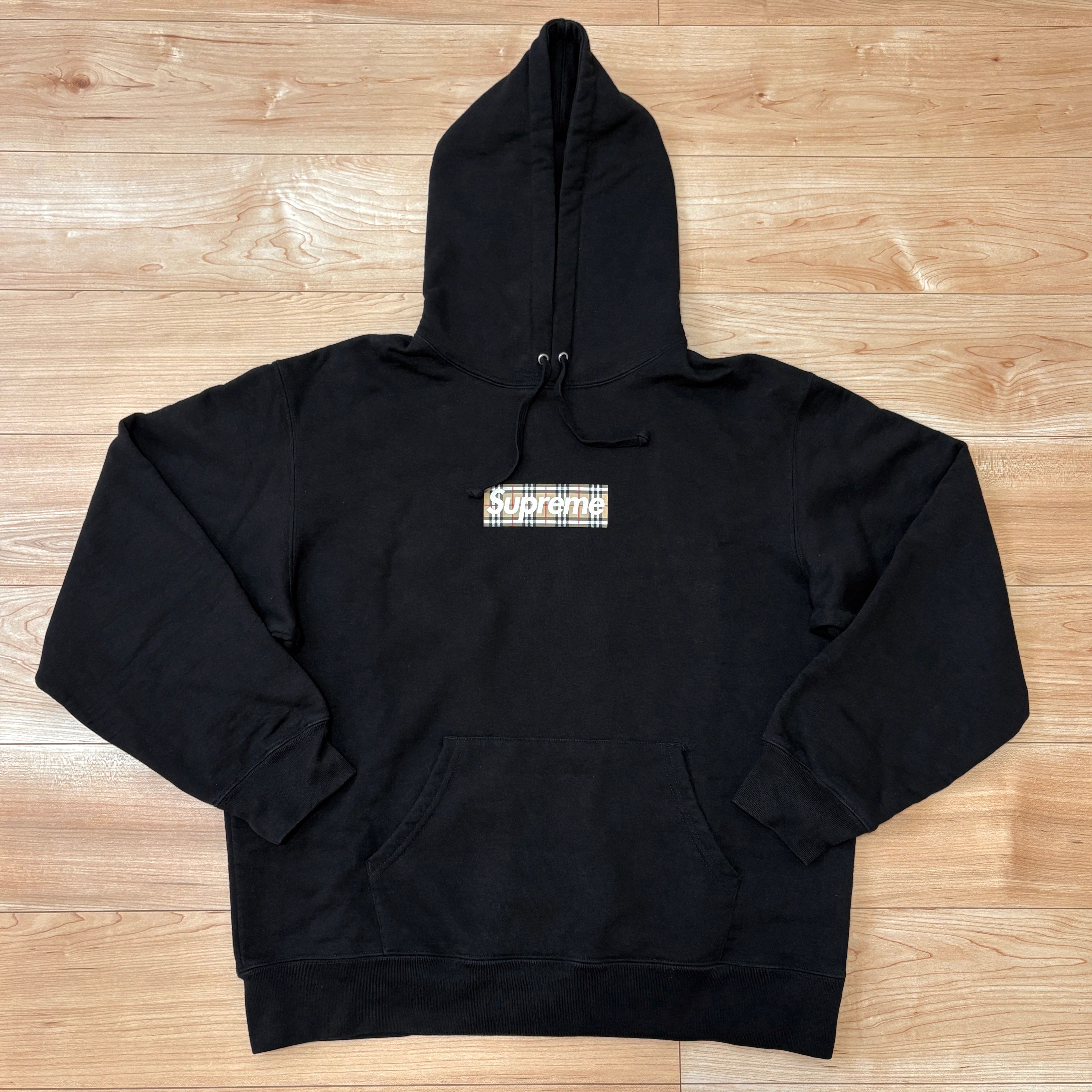 Supreme / Burberry Box Logo Hooded Sweatshirt "Black"