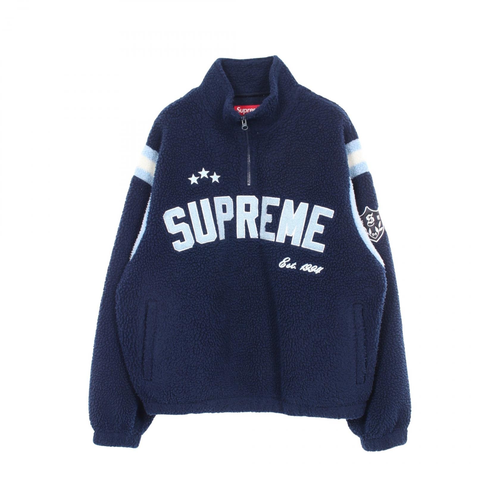 シュプリーム Supreme ハーフジップ プルオーバー フリース 衣料品 アウター ポリエステル メンズ ネイビー系 【中古】