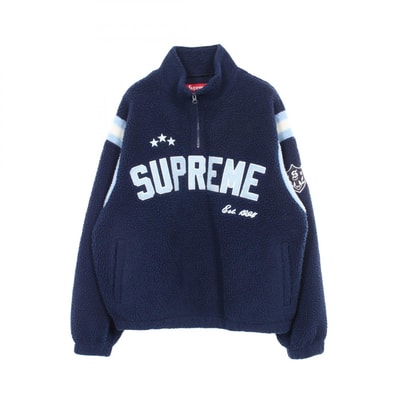 シュプリーム Supreme ハーフジップ プルオーバー フリース 衣料品 アウター ポリエステル メンズ ネイビー系 【中古】