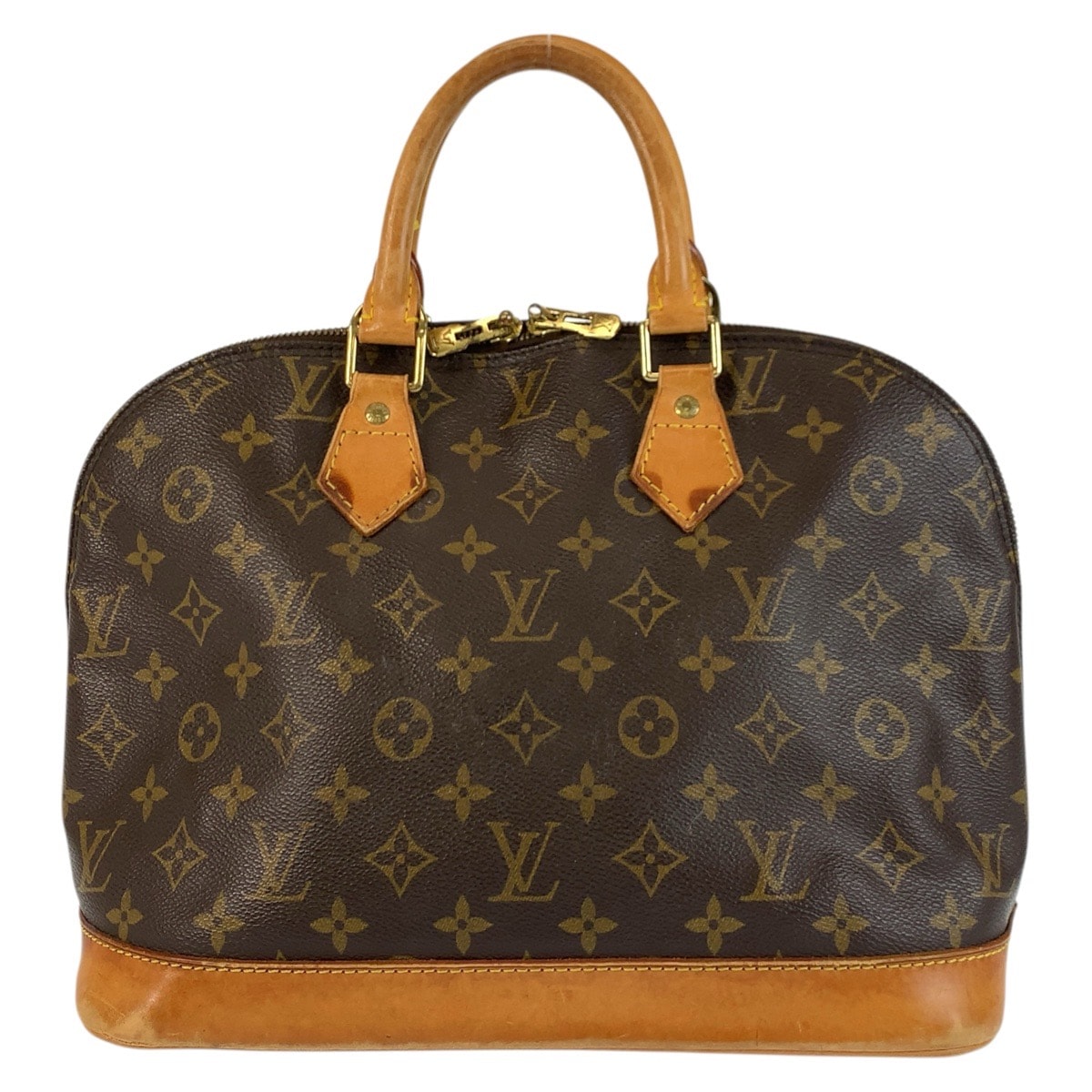 LOUIS VUITTON ルイヴィトン モノグラム アルマ ブラウン ゴールド金具 PVC レザー/ ハンドバッグ 600803 【中古】