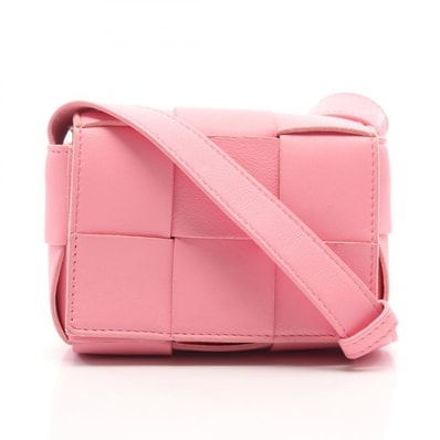 ボッテガヴェネタ BOTTEGA VENETA CANDY キャンディ カセット ミニ バッグ ショルダーバッグ バッグ レザー レディース ピンク系 【中古】